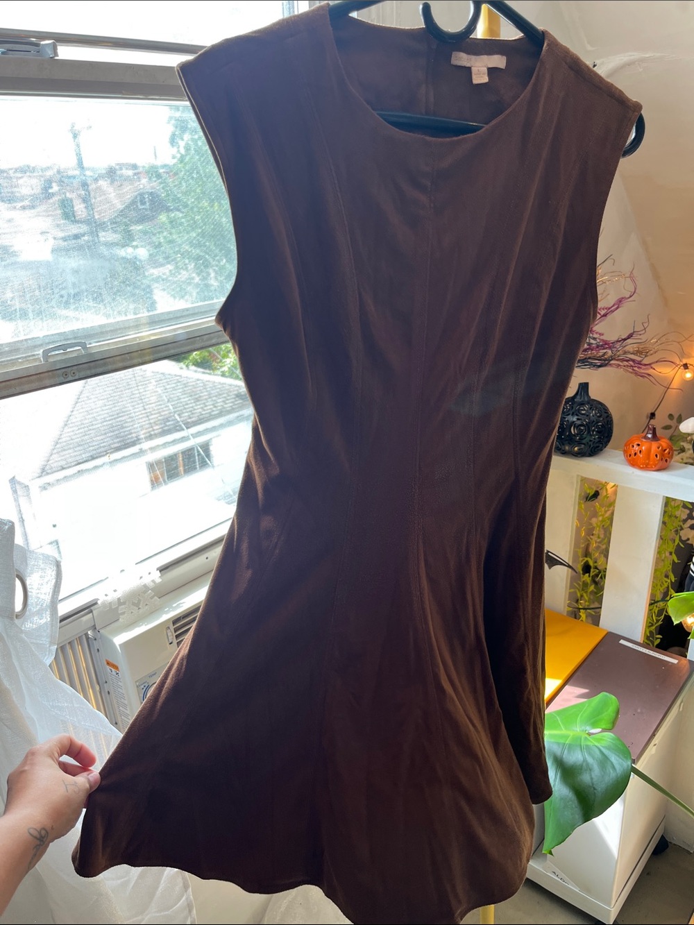 BeBop Dark Brown Sleeveless A-Line Tunic
